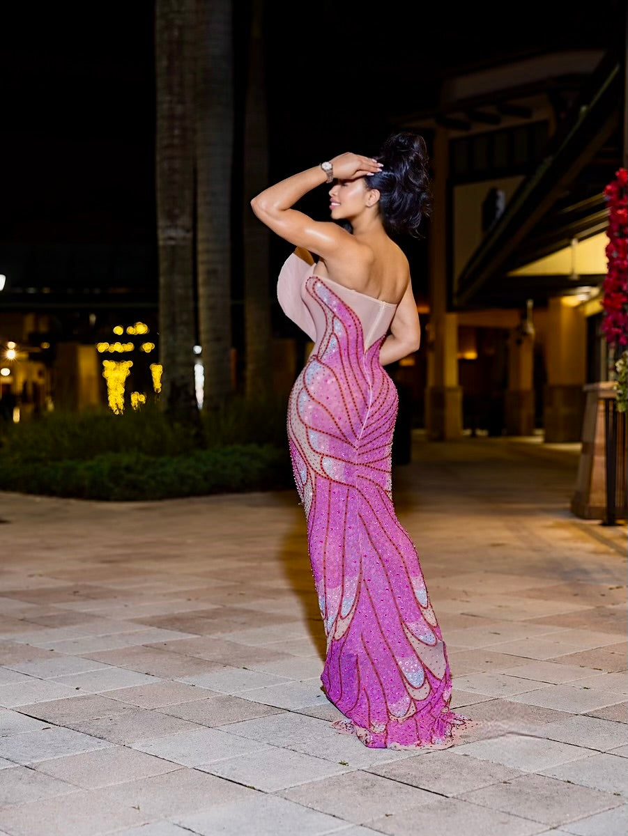 "Papillion" Crystal Gown