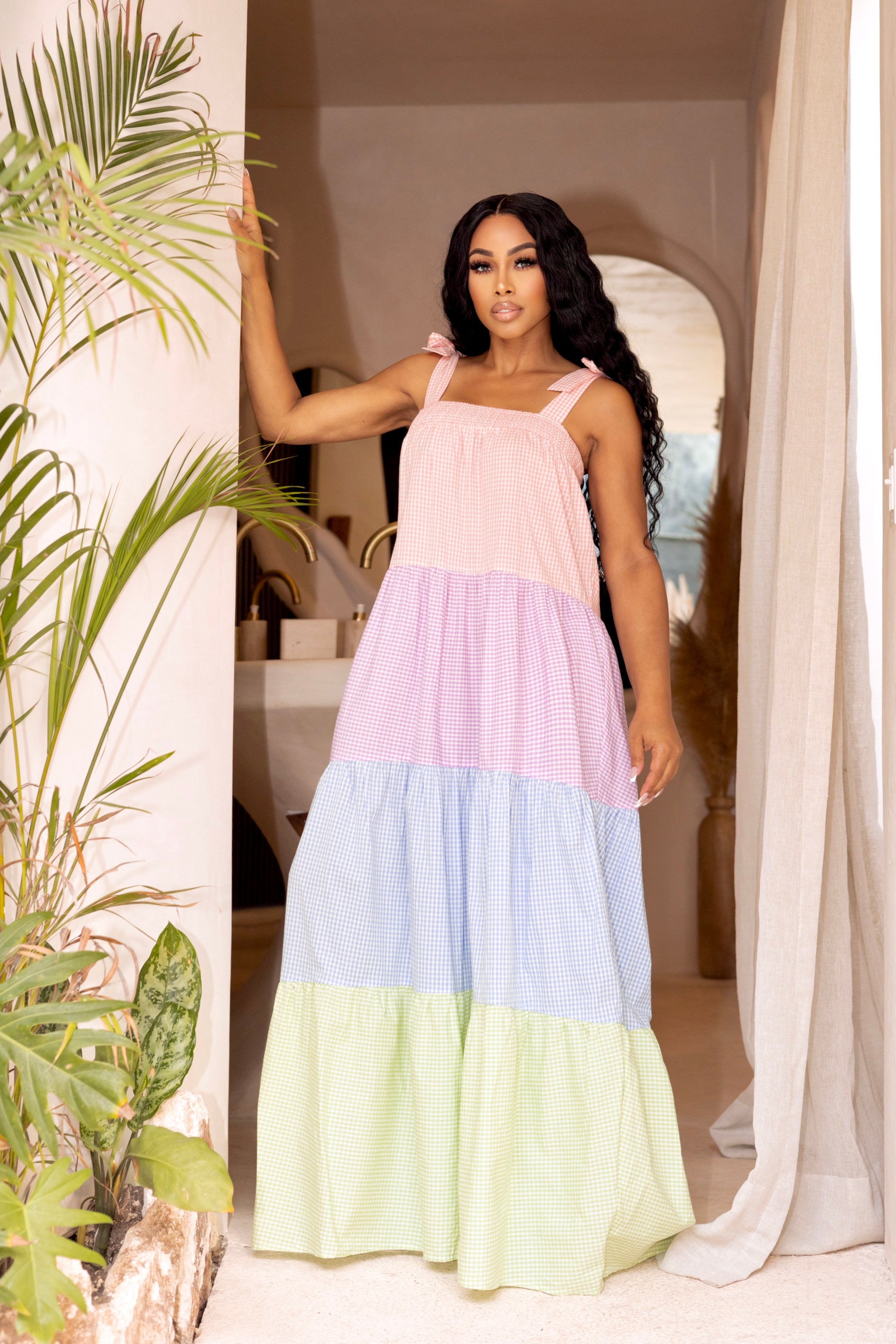 "Graceful" Color Block Maxi Dress