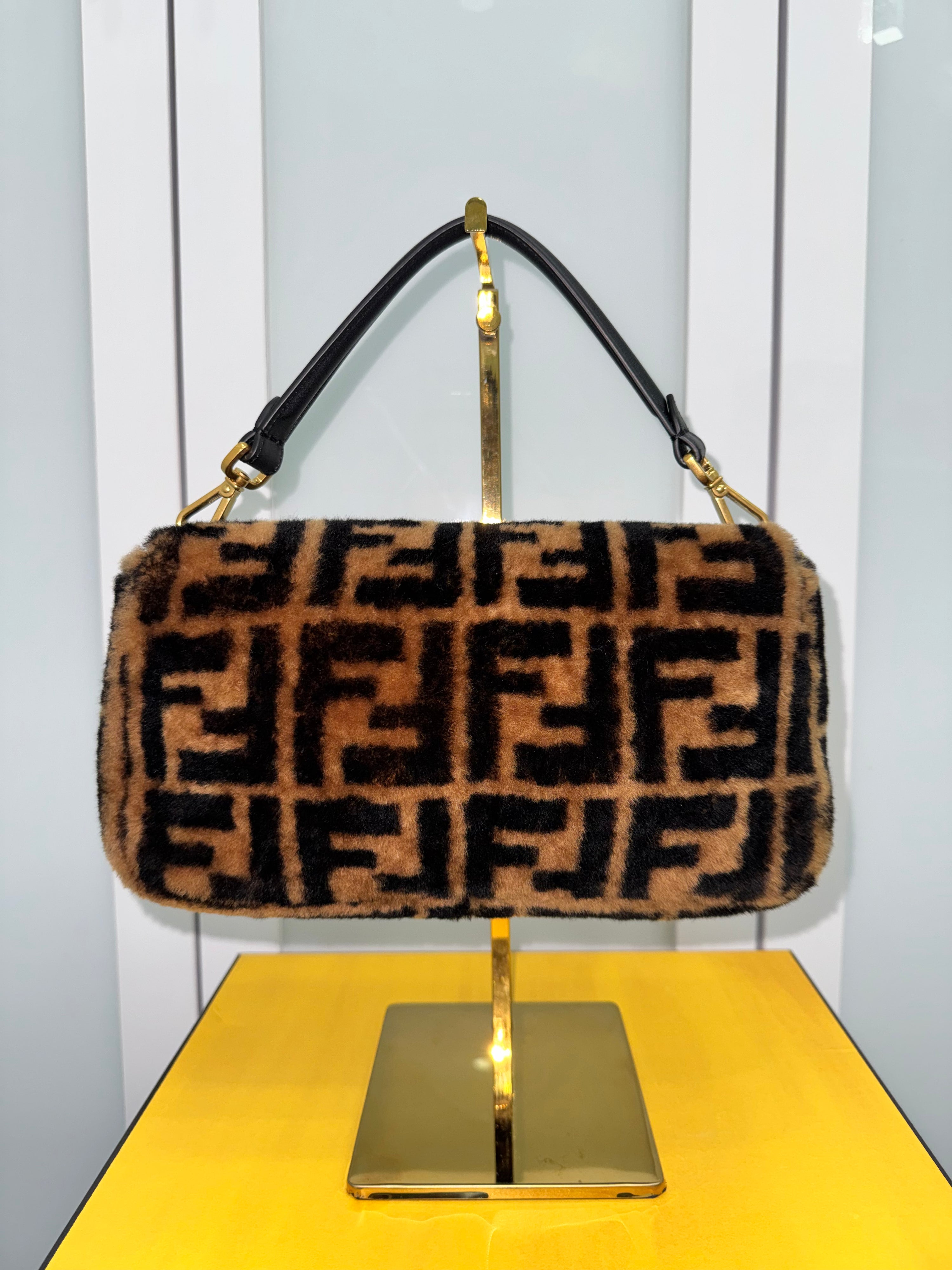 Fendi Baguette Shearling Bag