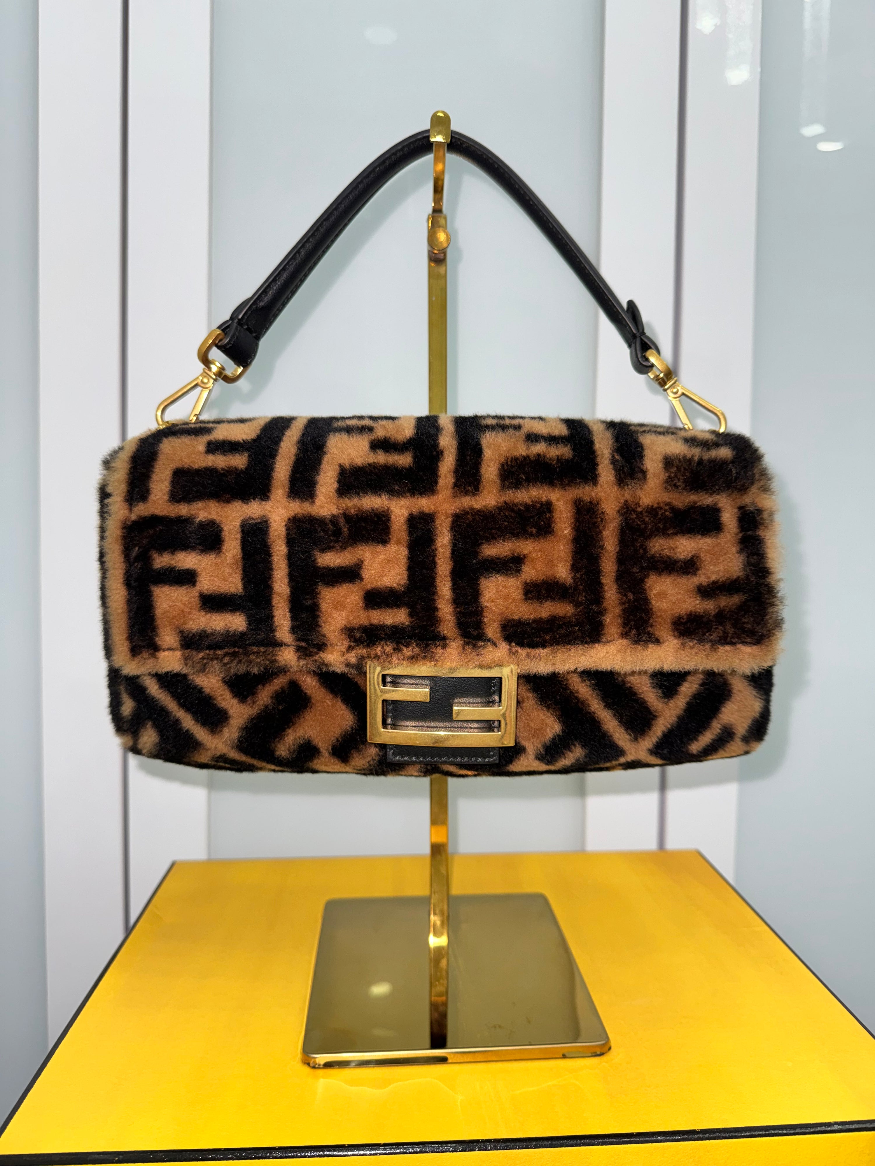 Fendi Baguette Shearling Bag
