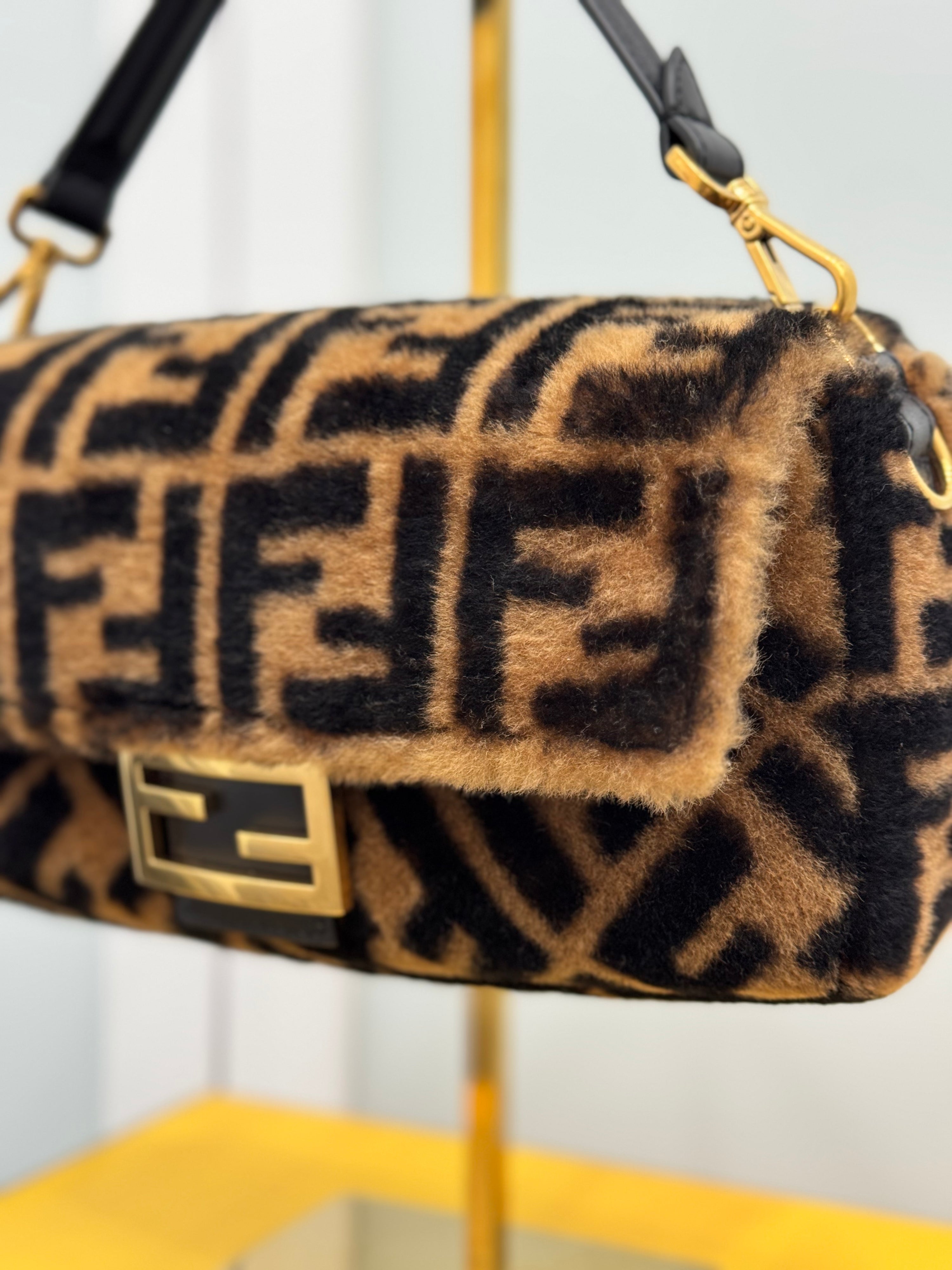 Fendi Baguette Shearling Bag