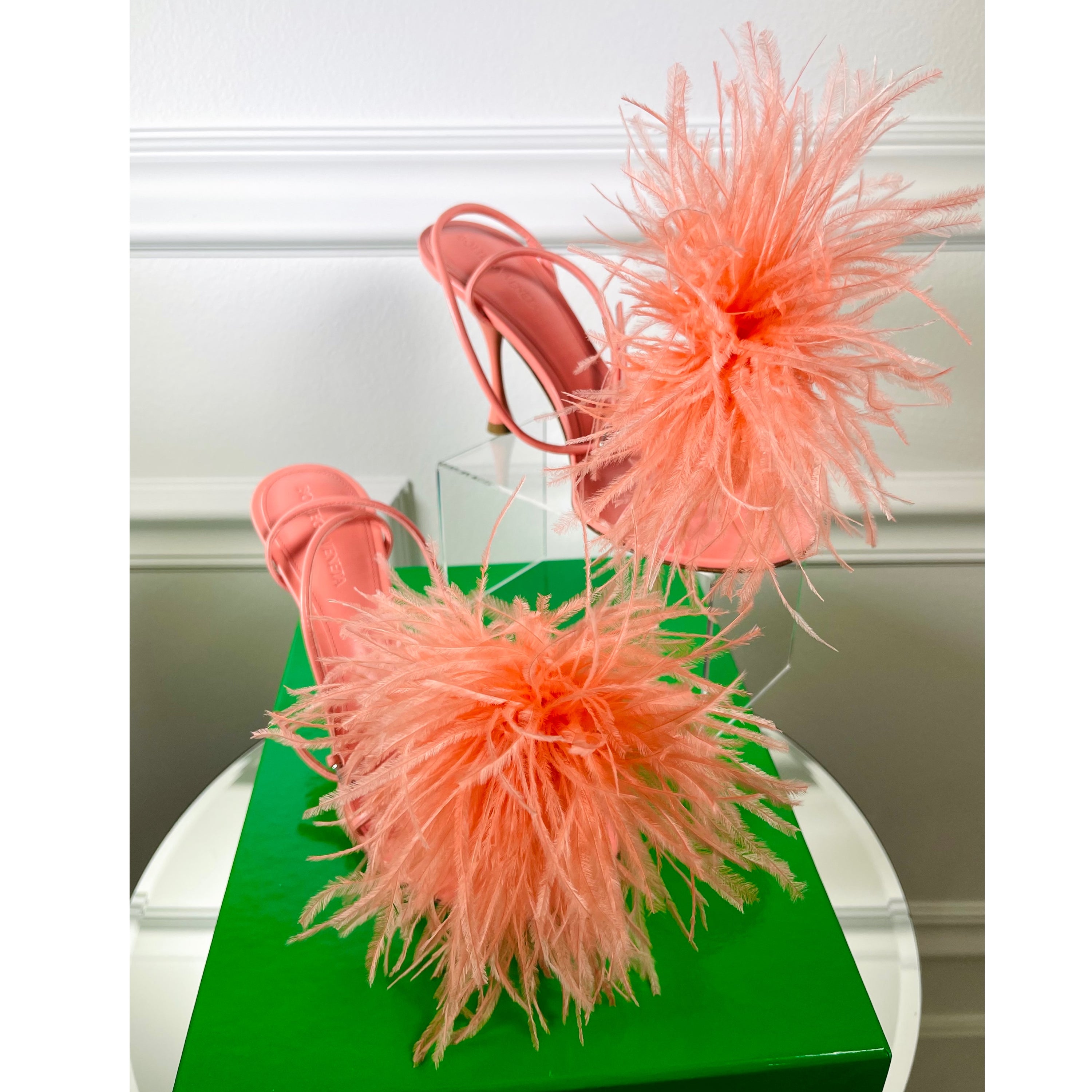 Bottega Veneta Ostrich Feather Sandals